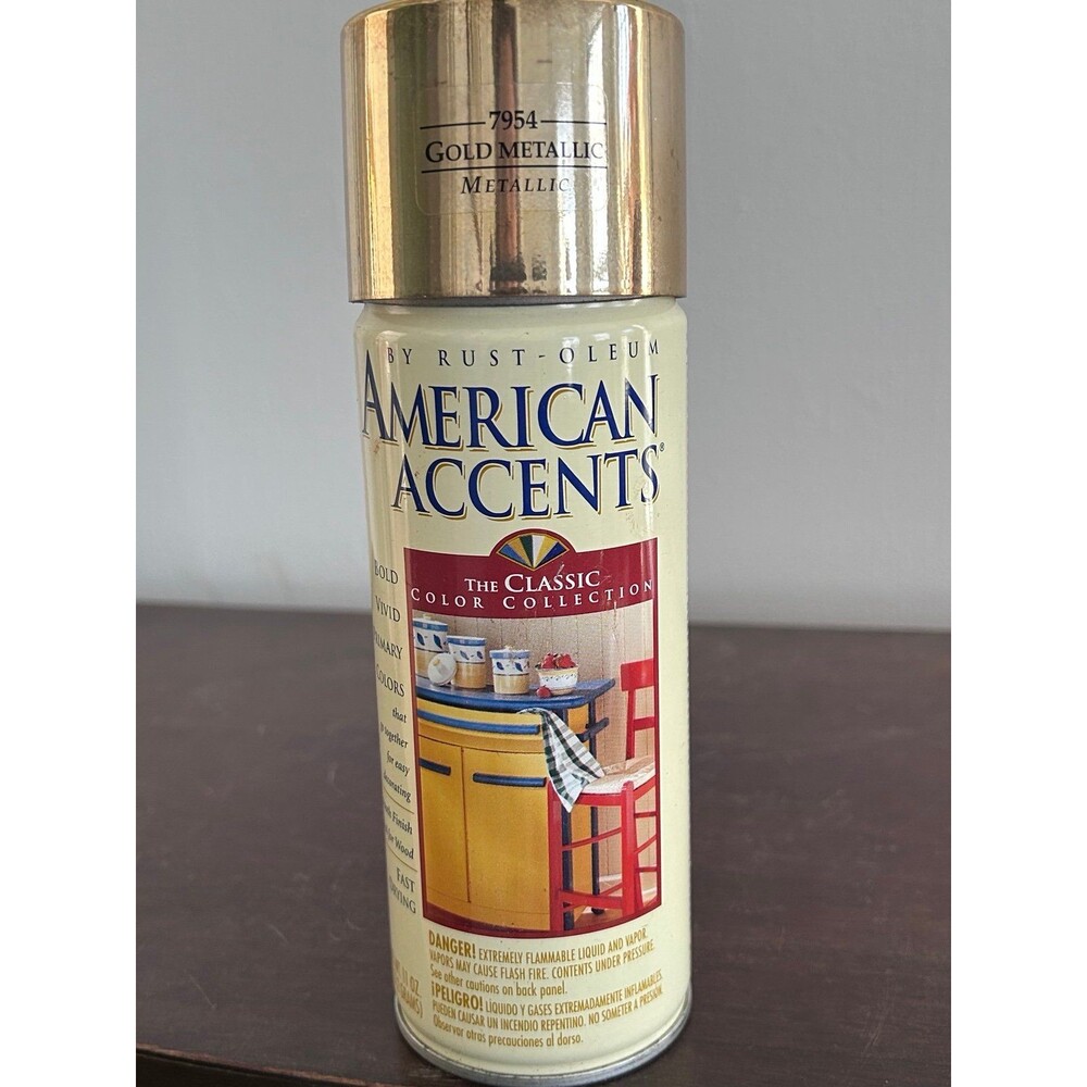 American accents rustoleum gold metallic spray paint, 85% +full.